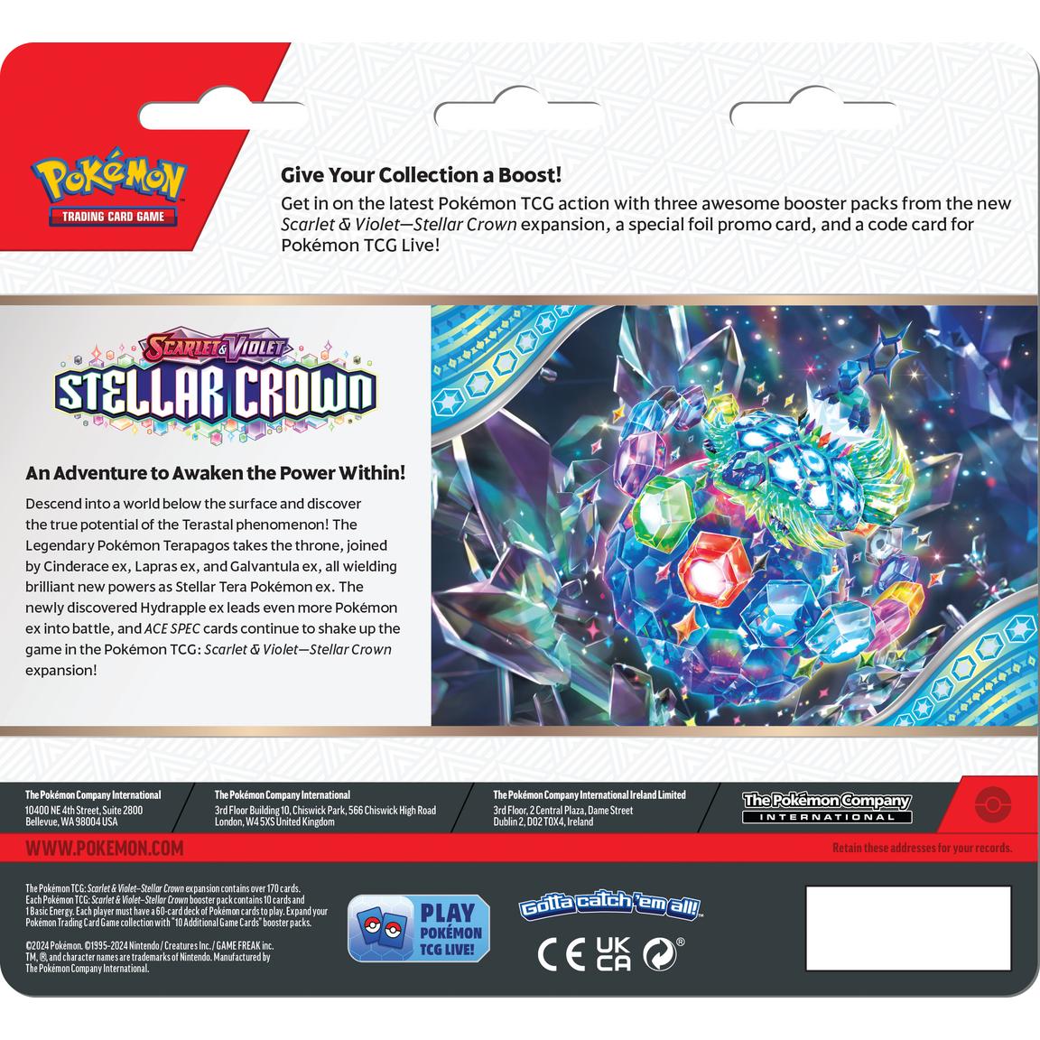 Pokemon TCG: Scarlet and Violet Stellar Crown Three Booster Blister - Ninetales Trading Co